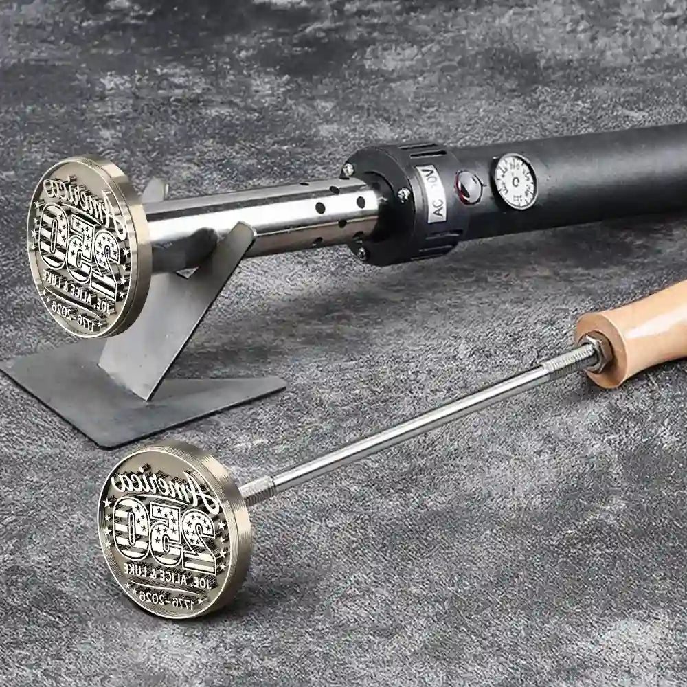 Family,Happy,Independence Day,America 250th - Stars & Stripes USA 250th Anniversary - Personalized Grilling Branding Stamp