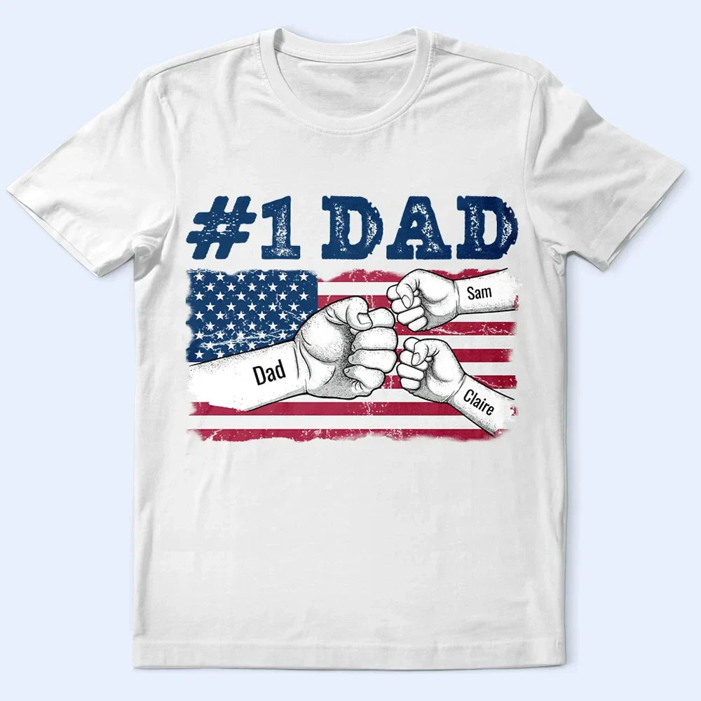 Stars & Stripes #1 Dad - Personalized T Shirt