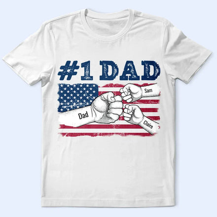 Stars & Stripes #1 Dad - Personalized T Shirt