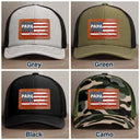 Stars & Stripes Dad Grandpa Names - Personalized Leather Patch Hat