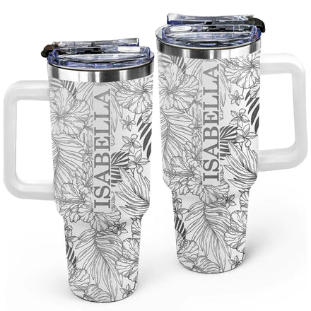 Summer Aloha Floral Vibe - Personalized Engraved 40oz Tumbler