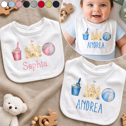 Summer Beach Toys Trio - Personalized Baby Bib