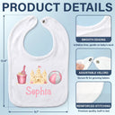 Adorable, New Baby, New Mom, Gift For Mother, Summer, Icon - Summer Beach Toys Trio - Personalized Baby Bib