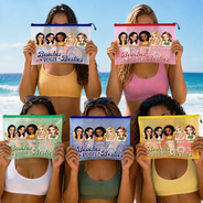 Travel,Confident,Gift For Bestie,Summer,Vector - Summer Besties Girls Trip - Personalized Mesh Zipper Pouch