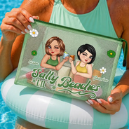 Travel,Confident,Gift For Bestie,Summer,Vector - Summer Besties Girls Trip - Personalized Mesh Zipper Pouch