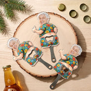 Humorous,Gift For Men,Custom Photo,Gift For Yourself,Cut-Face Photo - Custom Photo Summer Man Funny Face Cut - Personalized Custom Shaped Bottle Opener