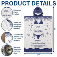 Gift For Bestie, Playful, Beach, Summer, Icon - Summer Time Girls Besties Friends Trip - Personalized Hooded Poncho Towel