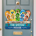 Summer, Family, Adorable, Icon - Summer Vibe Welcome To Our Family - Personalized Custom Shaped Wood Sign