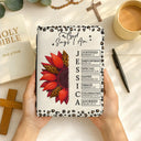 Christian, Christmas, Gift For Yourself, Gift For Grandma - Sunflower Bible Verse God Says I Am - Personalized Bible Cover