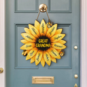 Gift For Mother,Gift For Grandma,Happy - Sunflower Mom Grandma Sign - Personalized Custom Shaped Wood Sign
