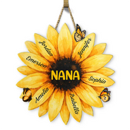 Gift For Mother,Gift For Grandma,Happy - Sunflower Mom Grandma Sign - Personalized Custom Shaped Wood Sign