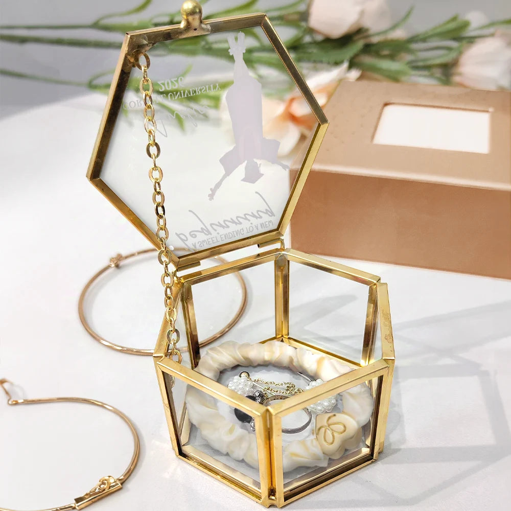 Graduation - Sweet Ending To A New Beginning - Personalized Glass Jewelry Box