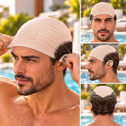 Christmas,Gift For Couples,Gift For Him,Gift For Husband,Humorous,Swimming,Vector - Swimmer, Birthday Gag Gift For Husband, Boyfriend, Him - Personalized Realistic Funny Bald Head Swim Cap