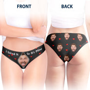 Custom Photo I Licked It So It's Mine - Birthday, Anniversary, Funny Gift For Wife, Girlfriend - Personalized Women's Low-waisted Brief