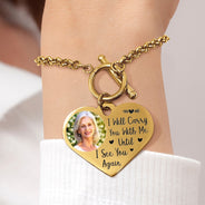 Custom Photo I'll Carry You - Memorial Gift For Family, Siblings, Friends, Dog Lovers, Cat Lovers - Personalized Heart Bracelet