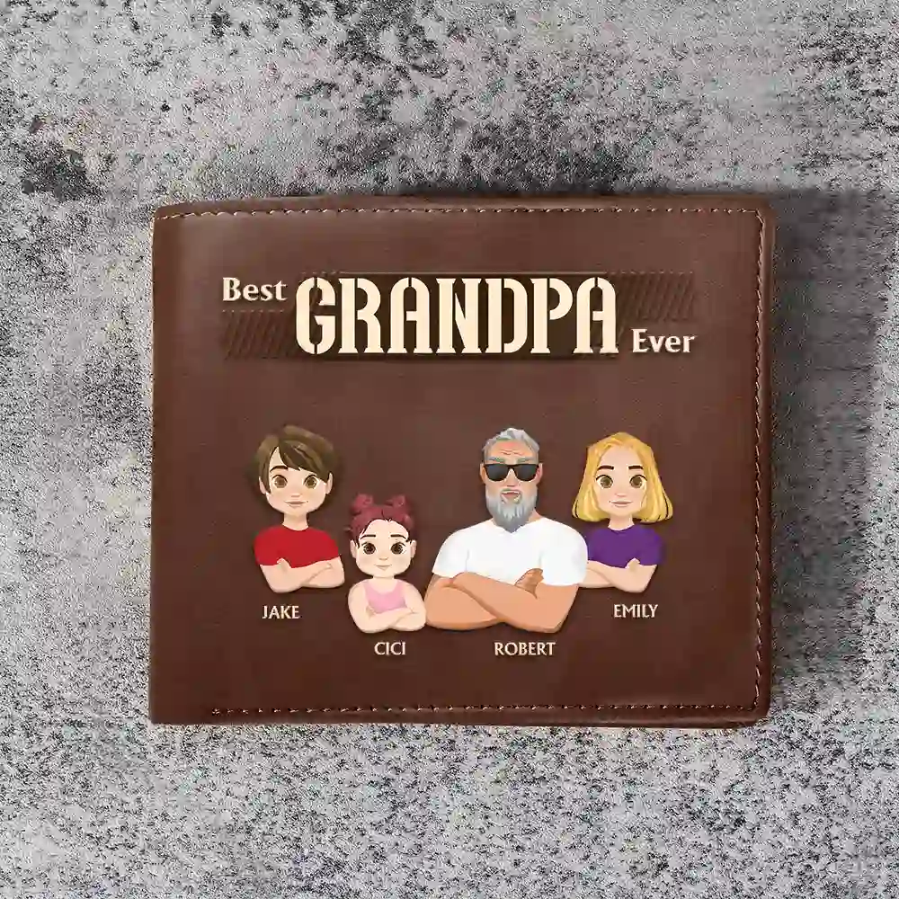 Best Dad Ever Patches - Personalized Leather Wallet