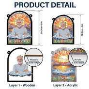Custom Photo In Loving Memory Family Memorial Dad Grandpa - Personalized Window Hanging Suncatcher Ornament