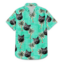Custom Photo Pets Kids And More Vintage Palm Trees - Personalized Hawaiian Shirt