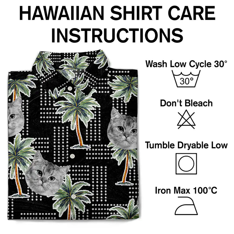 Custom Photo Pets Kids And More Vintage Palm Trees - Personalized Hawaiian Shirt