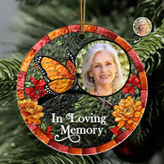 Custom Photo I'm Always With You Memorial - Personalized Stained Glass Ornament