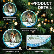 Custom Photo Christmas Pet Lovers - Personalized Stained Glass Ornament