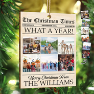 Family, Gift For Bestie - Custom Photo The Christmas Times What A Year For Family And Friends - Personalized Custom Shaped Wooden Ornament