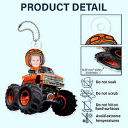 Gift For Father, Gift For Mother - Custom Photo Funny Baby Monster Truck - Personalized Acrylic Car Hanger