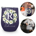 Gift For Women,Gift For Mother,Gift For Daughter,Gift For Sisters,Gift For Bestie,Love,Happy - Watercolor Birth Flower Mother Daughter Sister Custom Name - Personalized Wine Tumbler