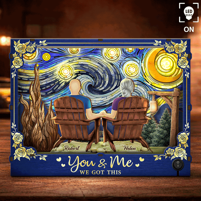 Gift For Couples,Love,Vector - Couple You And Me We Got This Starlit Night - Personalized DIY Book Nook Kit