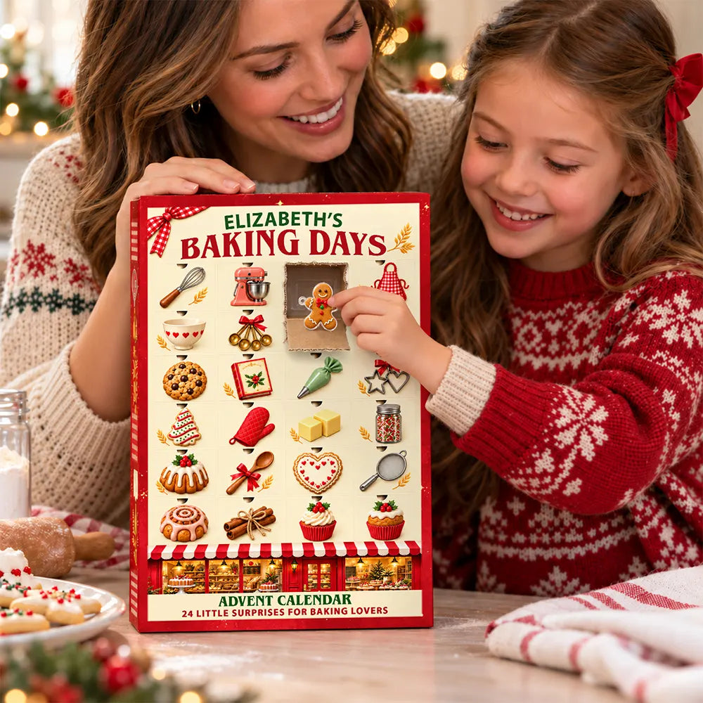 Custom Name Baking Lover Charms - Personalized Christmas Countdown Advent Calendar