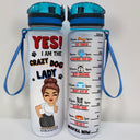Dog Lovers Crazy Dog Lady - Personalized Custom Water Tracker Bottle