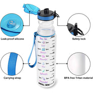 Mermaid Can't Be A Mermaid Without Water - Personalized Custom Water Tracker Bottle