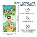 Traveling On Dadcation - Gift For Father - Personalized Custom Beach Towel