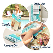 Friends Don't Let Friends Beach Alone - Gift For Bestie - Personalized Custom Beach Towel