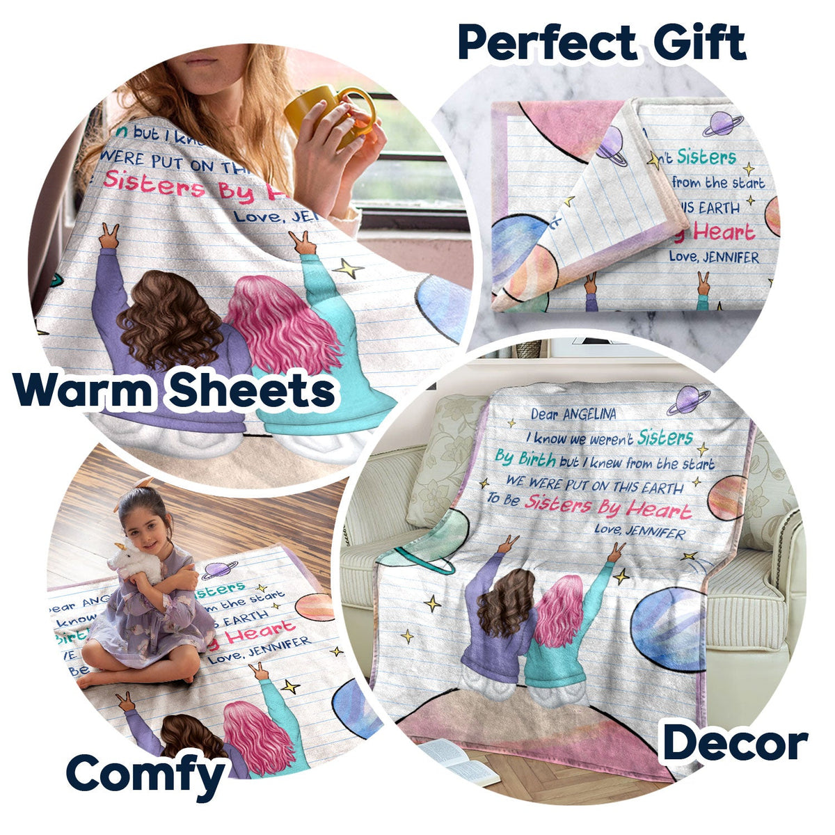 We Weren't Sisters By Birth - Gift For Bestie - Personalized Fleece Blanket
