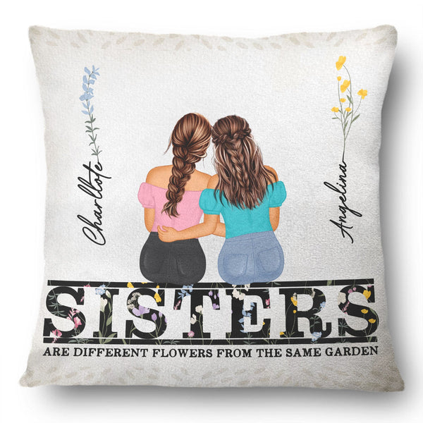 Different Flowers - Gift For Sisters - Personalized Pillow