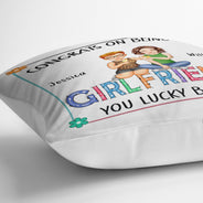 Flower Couple Congrats On Being My Husband - Gift For Couples - Personalized Pillow