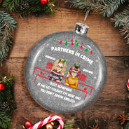Christmas Bestie Partners In Crime - Gift For Besties - Personalized Glitter Plastic Ornament