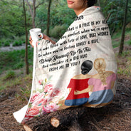 A Piece Of My Heart - Gift For Mother Daughter - Personalized Fleece Blanket, Sherpa Blanket