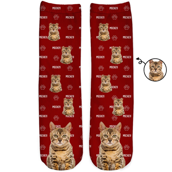 Custom Photo Pet Name - Gift For Pet Lovers - Personalized Socks