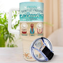 Friends Don't Let Friends Beach Alone - Gift For Bestie - Personalized 40oz Tumbler With Straw