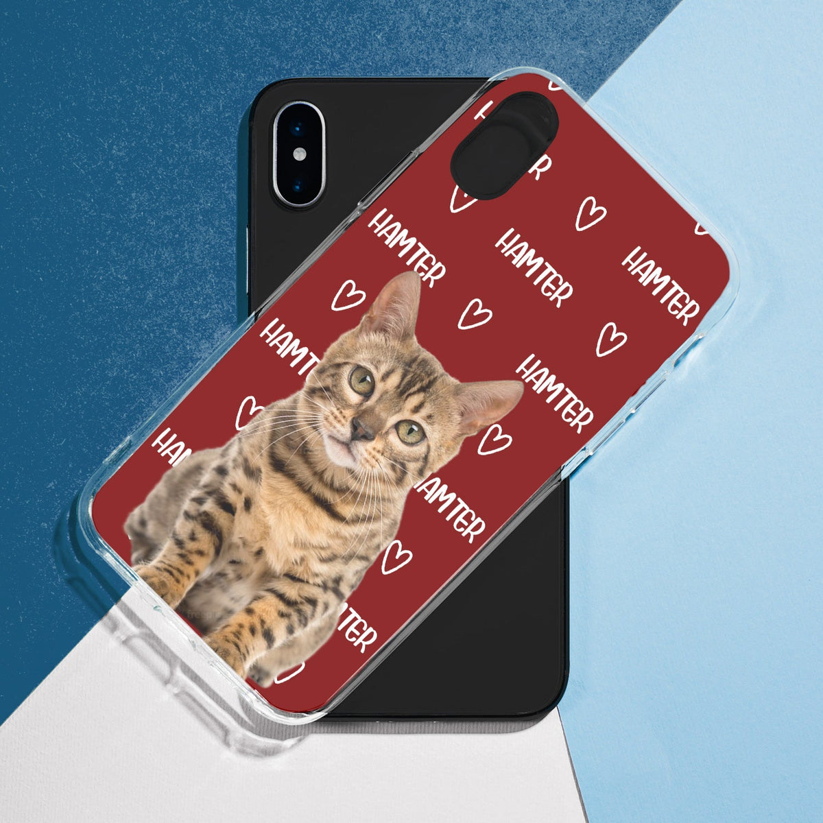 Custom Photo Pet Name Pattern - Gift For Pet Lovers - Personalized Clear Phone Case