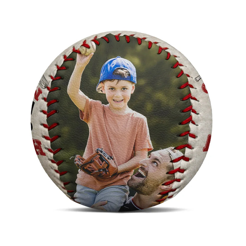 Custom Photo We Hit A Homerun Scoring You As Our Dad - Personalized Baseball, Softball