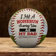 Custom Photo We Hit A Homerun Scoring You As Our Dad - Personalized Baseball, Softball