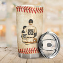 We Hit A Homerun Scoring You As Our Dad - Personalized Tumbler
