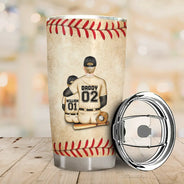 We Hit A Homerun Scoring You As Our Dad - Personalized Tumbler