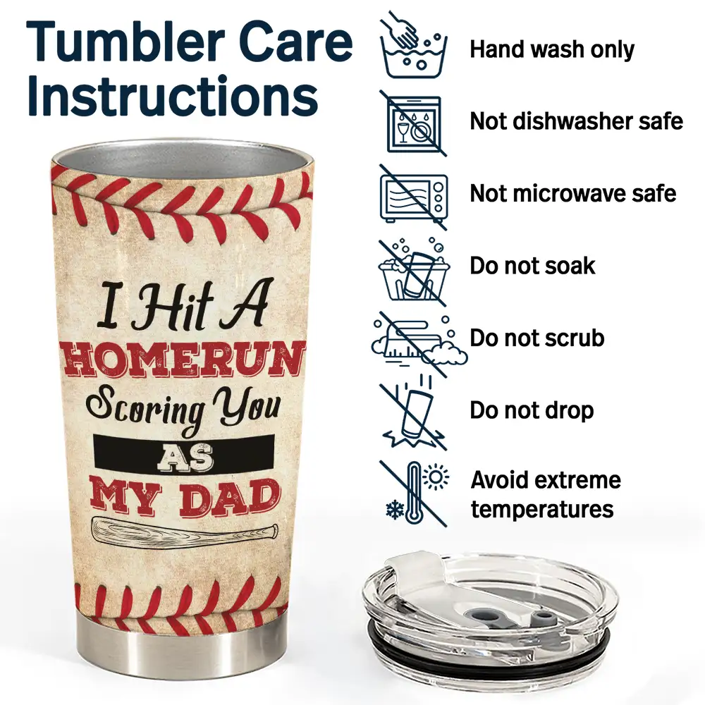 We Hit A Homerun Scoring You As Our Dad - Personalized Tumbler
