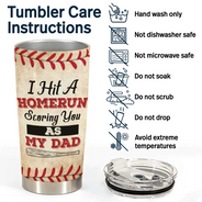 We Hit A Homerun Scoring You As Our Dad - Personalized Tumbler