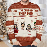 Christmas Just A Mom And Her Boy - Personalized Unisex Ugly Sweater