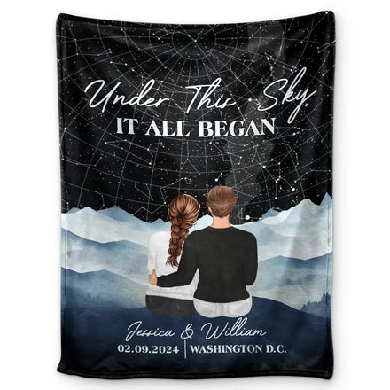 Star Map It All Began - Personalized Fleece Blanket, Sherpa Blanket